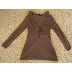 Zara sweater top with ruffles